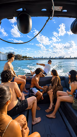 Wakeboarding by the skyline